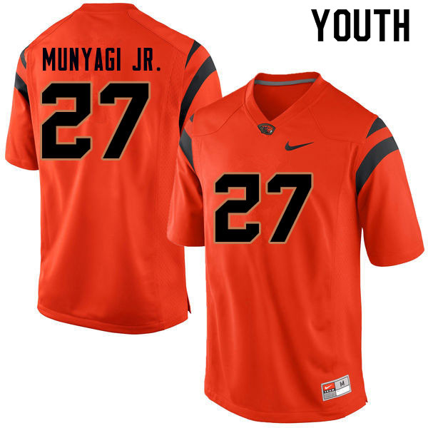Youth #27 Rweha Munyagi Jr. Oregon State Beavers College Football Jerseys Sale-Orange